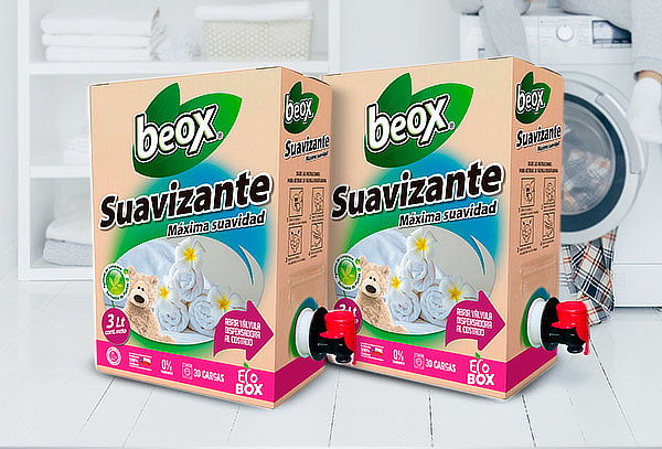 2 Cajas de Suavizante Beox ecobox de 3 litros cada una 