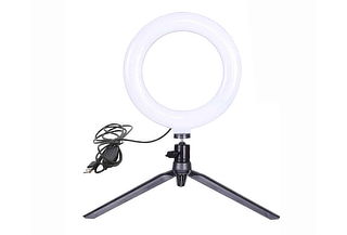 Aro de Luz 16cm con 3 T. Regulable + Trípode de Mesa + Envío