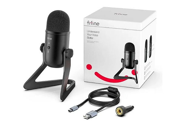 Micrófono Fifine Condensador Negro USB Modelo K678 + Envío