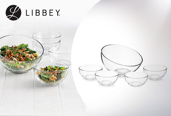 Set Ensaladera Helena 5 Piezas de Vidrio Libbey