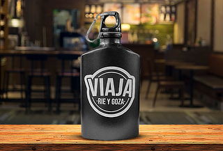 Botella de agua de Aluminio Negro de 450 ML