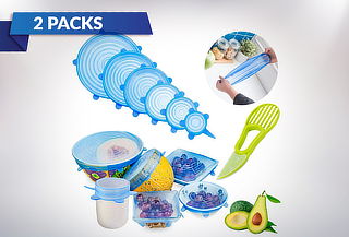 Pack de 2 Set de 6 Tapas Elásticas de Silicona