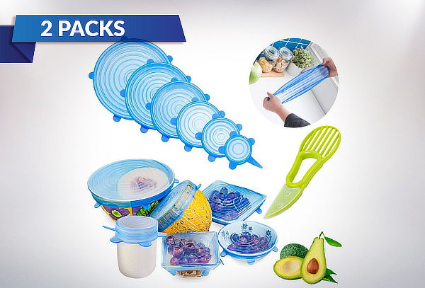 Pack de 2 Set de 6 Tapas Elásticas de Silicona