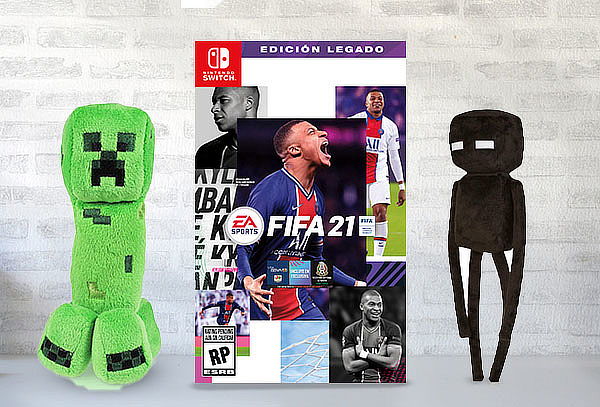 PACK FIFA 21 +  Peluche Minecraft para Nintendo Switch