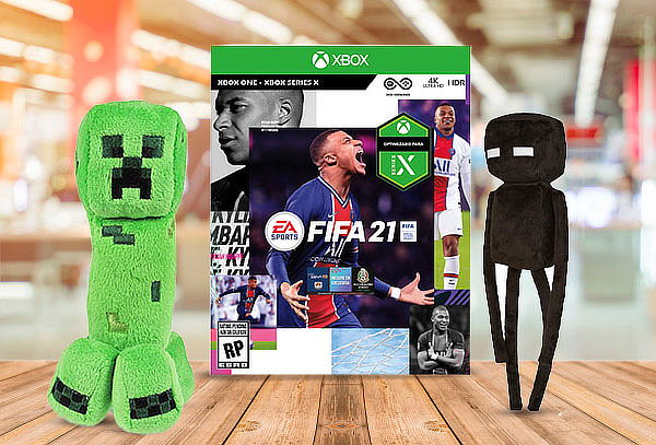 PACK FIFA 21 +  Peluche Minecraft para XBox One