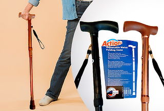Bastón de Metal Plegable, Mango antideslizante con Pasador