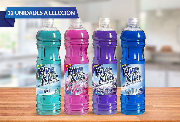 12 Botellas De 900 cc. De Limpiapisos Viveklin variedades