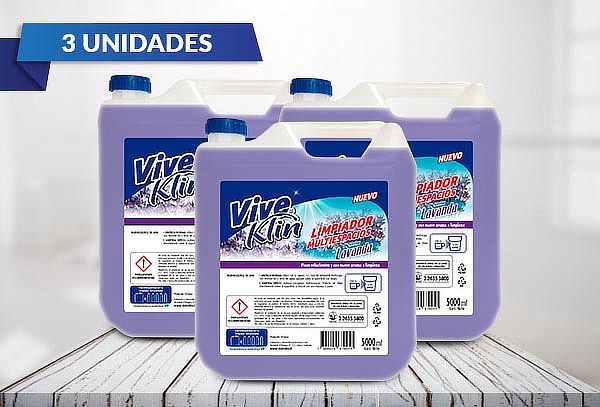 3 Bidones de Limpia pisos Lavanda de 5 Lts. Viveklin