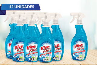 12 Botellas de Limpia vidrios con Gatillo de 1 Lt.