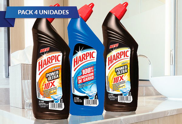 Pack de 4 Harpic 100% removedor de sarro 750 ml. a Elección