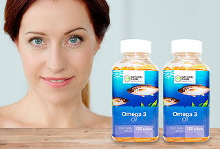 Frasco Omega 3 1000 mg 120 Soft Caps Natural Farm
