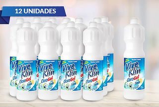 12 Botellas De Clorogel Aroma Limón 900 Ml. Viveklin