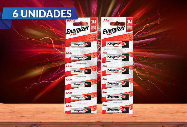 6 Pilas Energizer MAX AA o AAA en tira prepicado