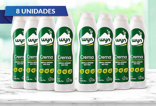 Pack 8 Botellas Crema Limpieza Wyn 750ml