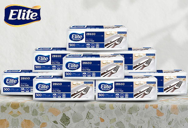 9 paquetes de servilleta Elite mesa flores pack 500 Un.