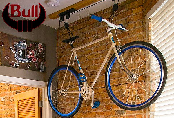 Elevador de Bicicletas con Polea de Fierro