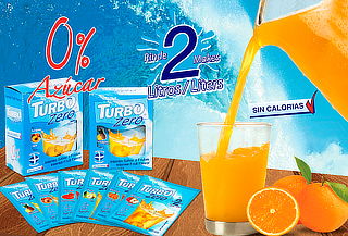 Pack 30 Sobres de Jugo en Polvo Turbo Plus o Turbo Zero