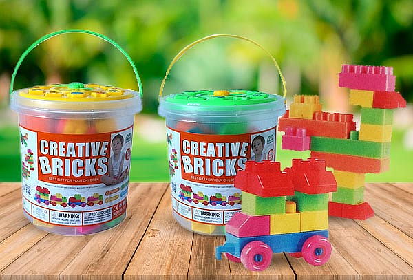 Bloques 56 Pcs Balde Lego Didactico Niños Juegos
