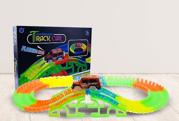 Autopista Flexible Luminosa 128 Piezas Didáctica