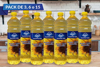 Pack 3, 6 o 15 Aceites 100% Maravilla 1 Litro Pacific Sol