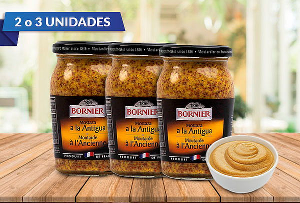 Pack de 2 o 3 mostazas antigua 210 Gr.