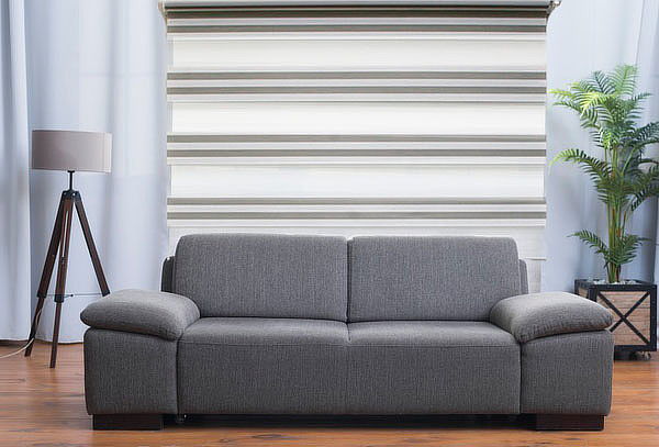 Cortina Duo Bicolor  Crudo & Gris Medidas a elección 