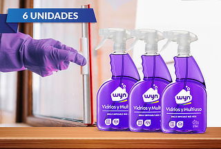 Pack de 6 botellas de Limpiavidrios Wyn 750ml
