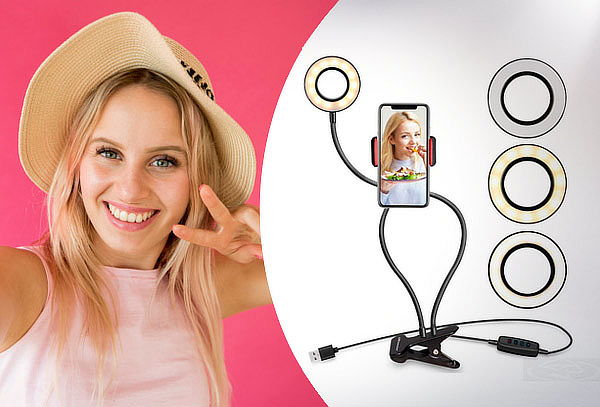 Aro Luz Led 2 En 1 Selfie Tiktok 8cm Universal