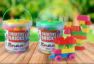 Bloques 56 Pcs Balde Lego Didactico Niños Juegos