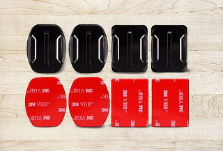 Pack 4 Bases Monturas Adhesiva Curva y Plana para Gopro Hero