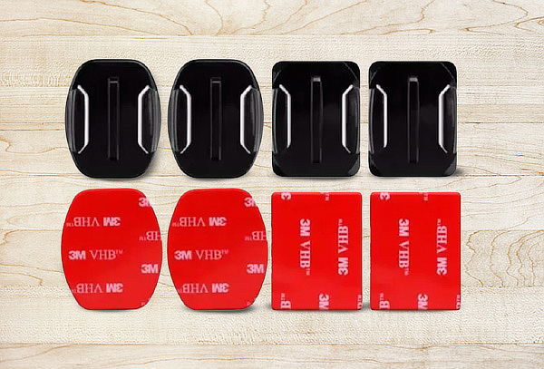 Pack 4 Bases Monturas Adhesiva Curva y Plana para Gopro Hero