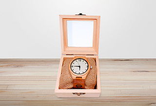 Reloj de Madera Bambú Personalizado + Caja Madera