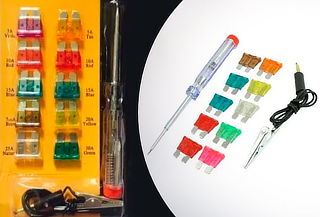Kit Set de Fusibles con Probador de Corriente
