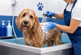 Baño canino + Corte de uñas + Corte Higiénico. 