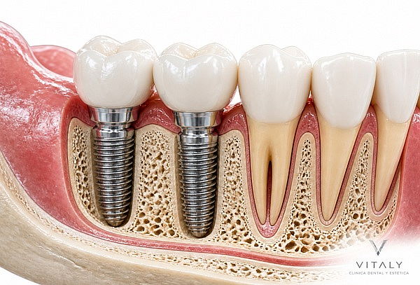 Implante dental + Corona definitiva de porcelana.