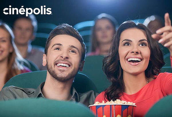 CINÉPOLIS Combo: 2 Entradas 2D + Pop Gigante + 2 Bebidas
