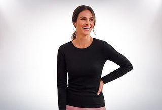 Camiseta mujer manga larga cuello redondo 