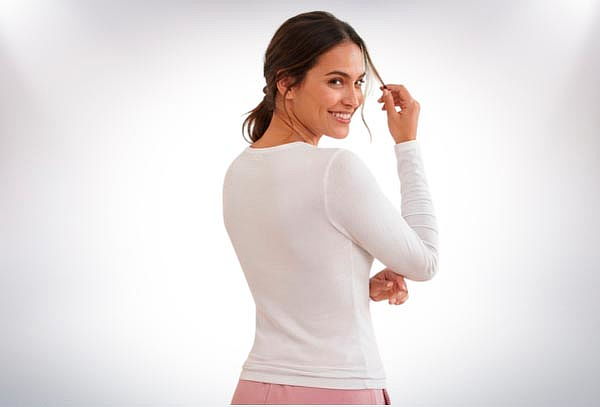 Camiseta mujer manga larga cuello redondo 