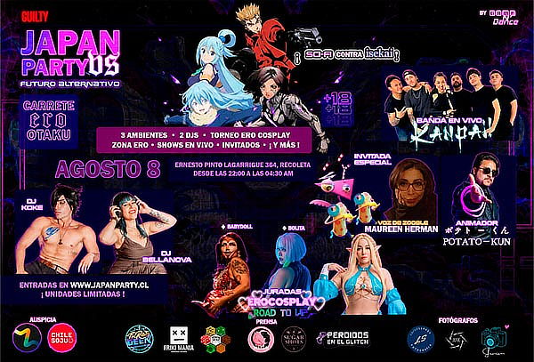 Ingreso Evento Sábado 8 de agosto ¡CARRETE OTAKU +18!