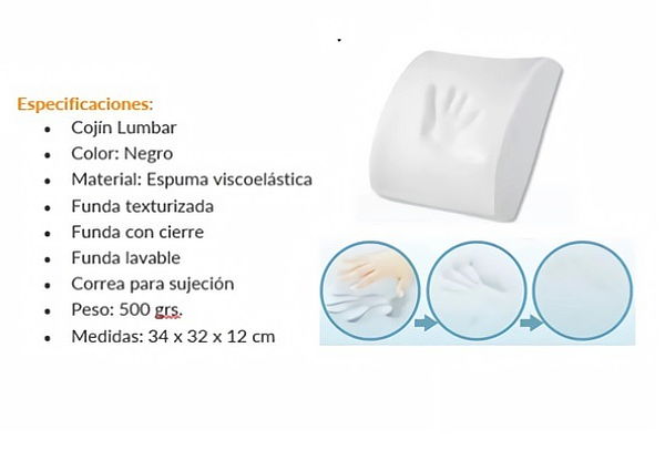 Cojín Lumbar Viscoelástico con envío GRATIS 