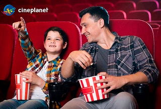 Combo CINEPLANET: 2 Entradas +Pop Gigante +2 Bebidas Grandes