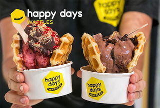 2 Waffle Ice Cream en Happy Days 27 sucursales a elección