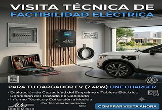 Visita técnica de factibilidad eléctrica de cargador 7,4kW