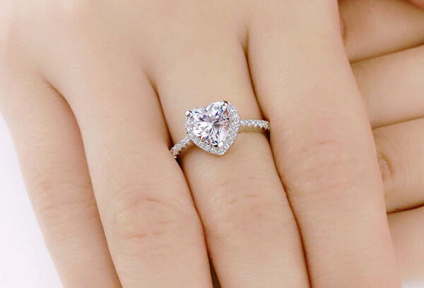 Anillo De Compromiso Corazón Mujer Plata 925 
