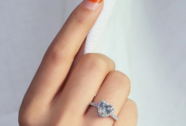 Anillo De Compromiso Corazón Mujer Plata 925 
