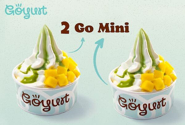 2 Go Mini con 1 Topping y 1 Salsa de barra c/u