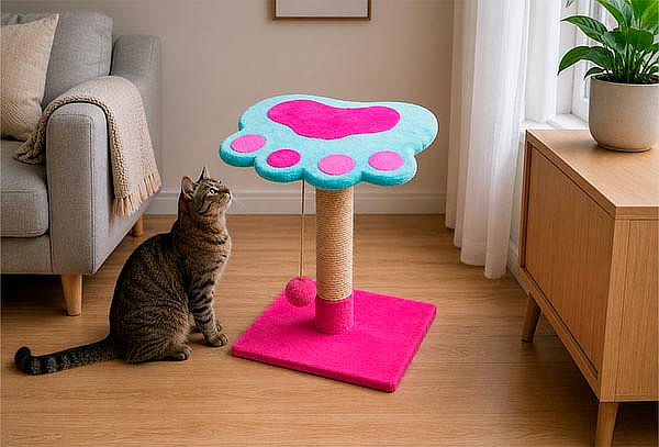 Gimnasio para Gatos de 2 Niveles con Base para Descanso 