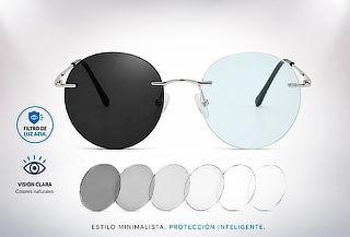 Gafas + Lentes Photochromic Anti-Blue Formula Máximo+/-3.0