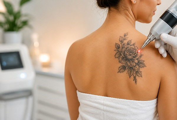 Remoción de tatuajes en negro 5cm con laser en negro o gris