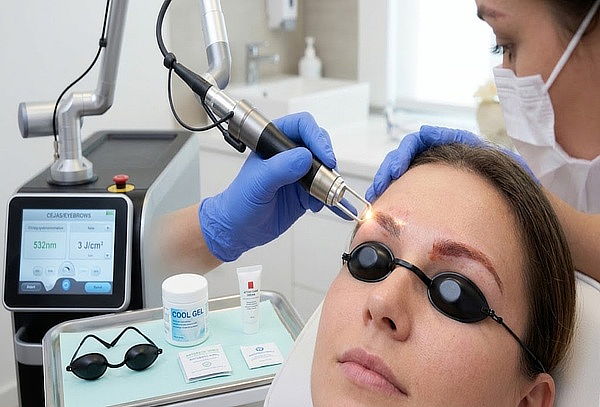 Sesión de Despigmentación de cejas con laser 